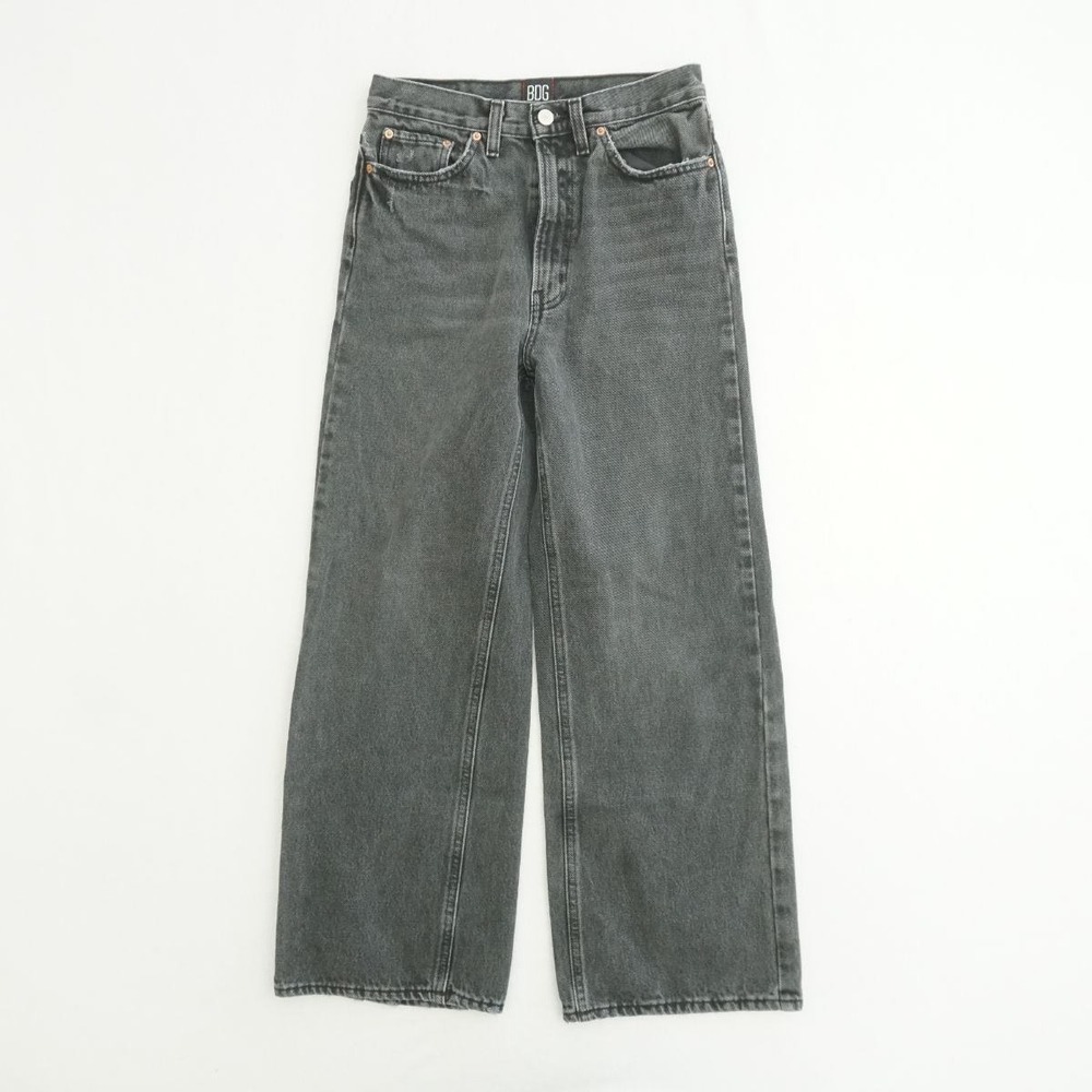 BDG Urban Outfitters High Rise Wide Leg Jeans Womens Size 27 Black Gray Denim